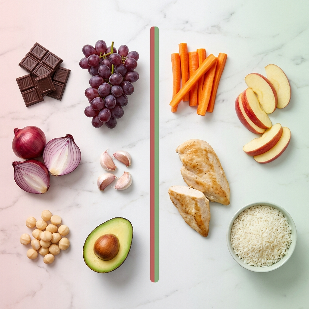 Infografik: Die gefährlichsten Lebensmittel für Hunde auf einen Blick