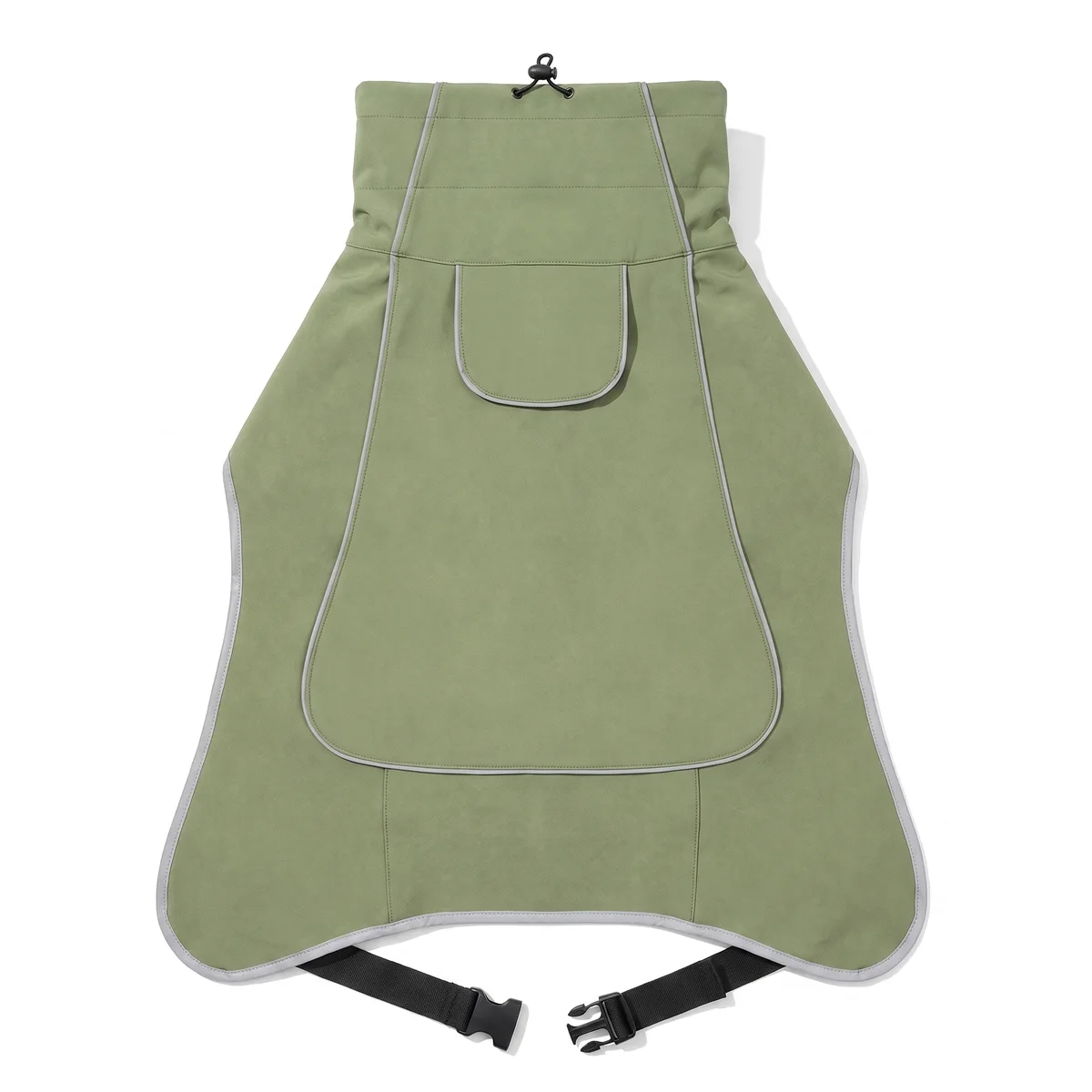 TruePet Hundemantel in Olivgrün mit Leinenlasche, Reflex-Paspeln und Fleece-Futter, Produktansicht