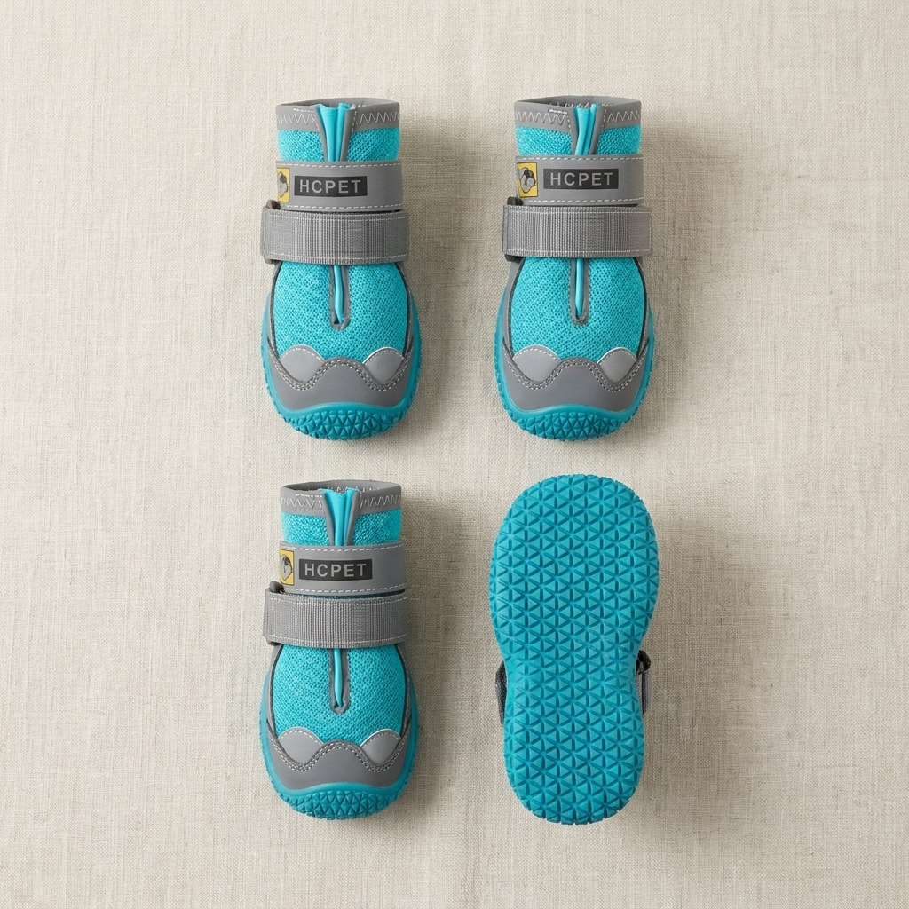 TruePet Hundeschuhe Sommer — atmungsaktives 4er-Set mit Hitzeschutz-Sohle